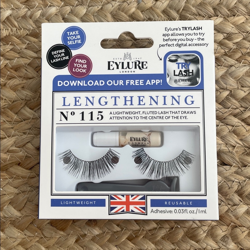 NIB Eylure London EyeLashes Lengthening  #115 Reusable includes adhesive